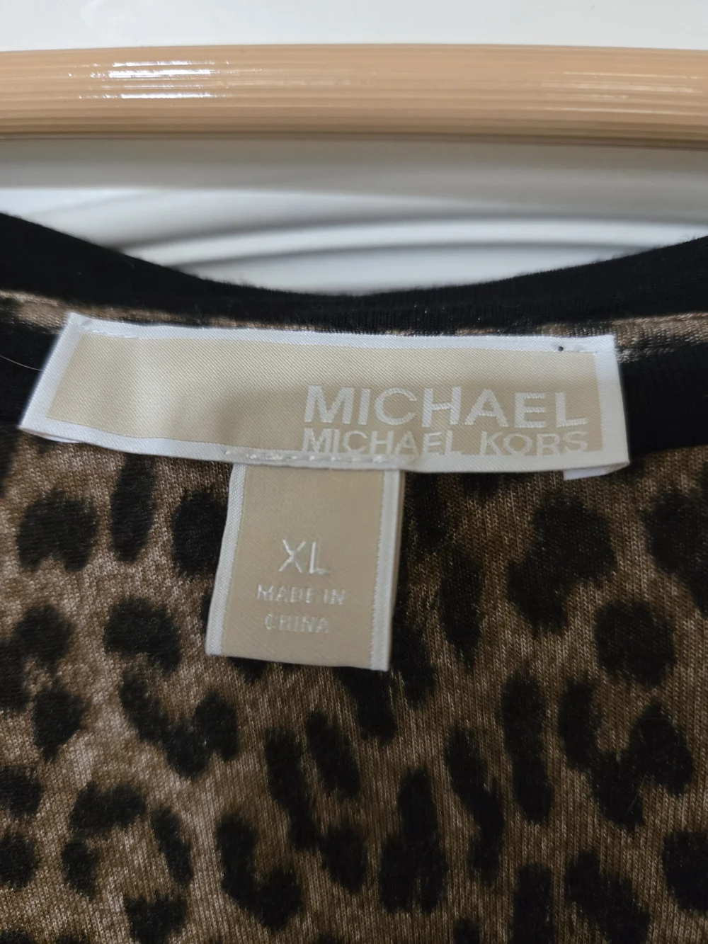 Michael Kors Leopard Print Top in Black and Brown